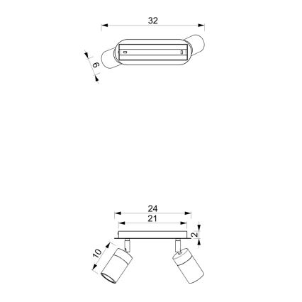 Brilagi - Spotlampe POKER 2xGU10/25W/230V blå/guldfarvet