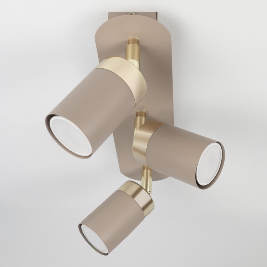 Brilagi - Spotlampe POKER 3xGU10/25W/230V beige/guldfarvet
