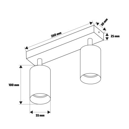 Brilagi - Spotlampe SELE 2xGU10/30W/230V antracit
