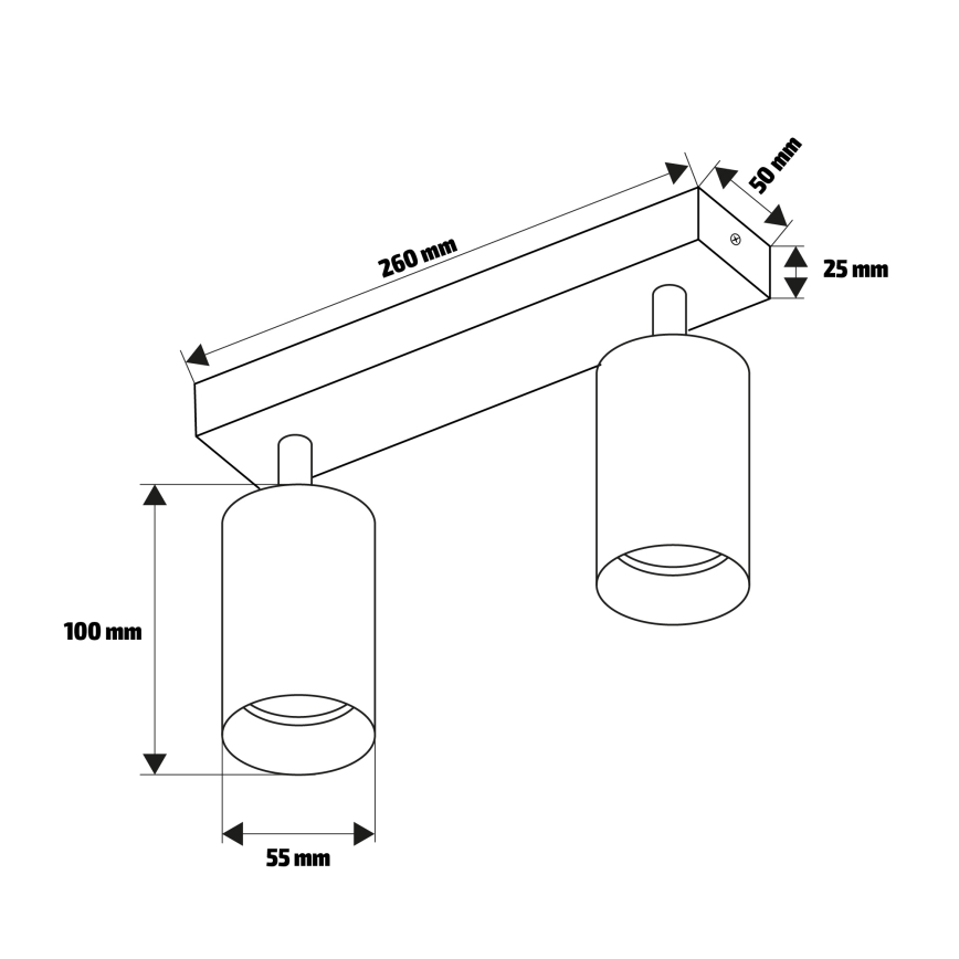 Brilagi - Spotlampe SELE 2xGU10/30W/230V antracit