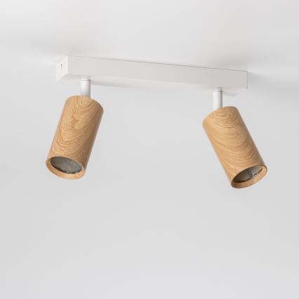 Brilagi - Spotlampe SELE 2xGU10/30W/230V hvid/eg decor