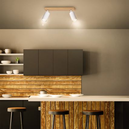 Brilagi - Spotlampe SELE 2xGU10/30W/230V hvid/eg-dekor