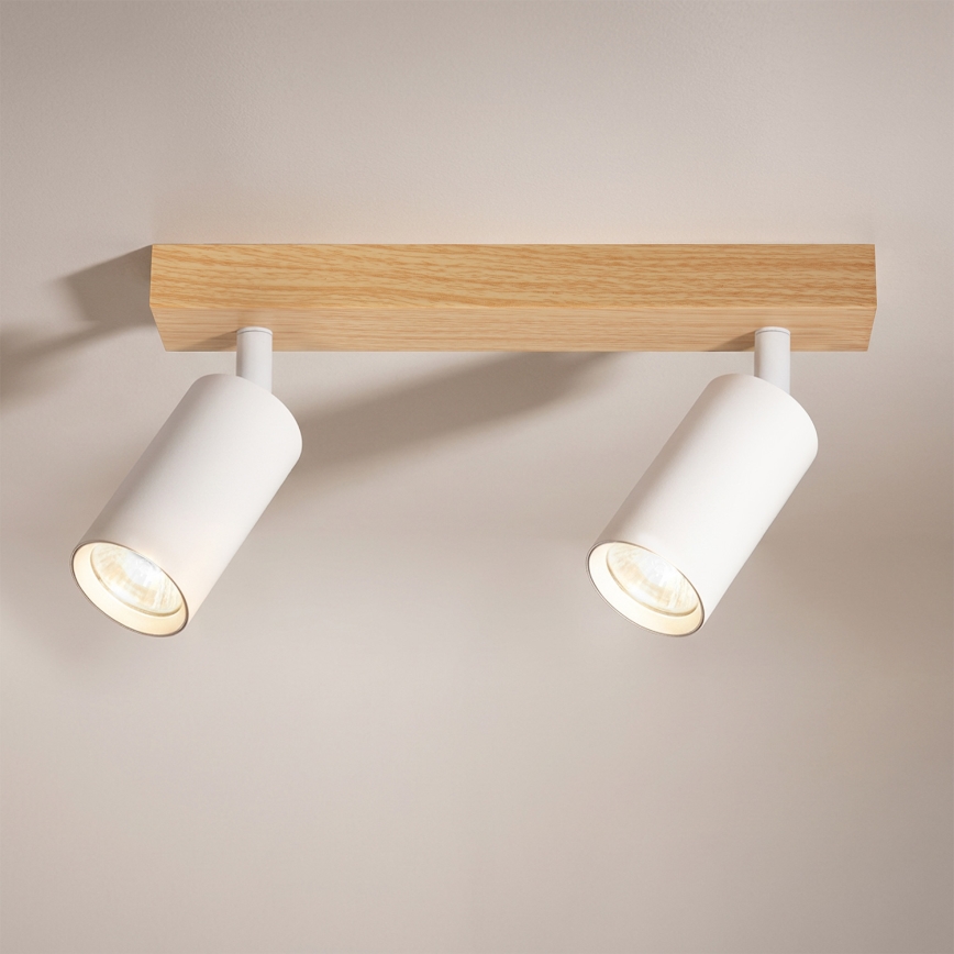 Brilagi - Spotlampe SELE 2xGU10/30W/230V hvid/eg-dekor