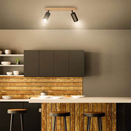 Brilagi - Spotlampe SELE 2xGU10/30W/230V sort/eg-dekor