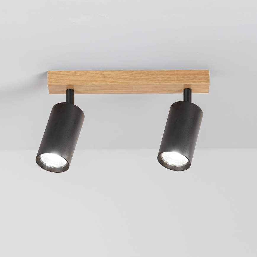 Brilagi - Spotlampe SELE 2xGU10/30W/230V sort/eg-dekor