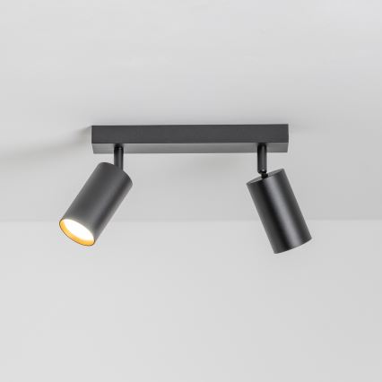 Brilagi - Spotlampe SELE 2xGU10/30W/230V sort/guldfarvet