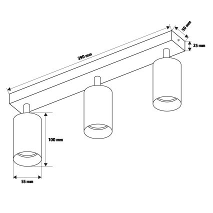 Brilagi - Spotlampe SELE 3xGU10/30W/230V antracit