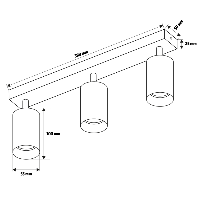 Brilagi - Spotlampe SELE 3xGU10/30W/230V antracit