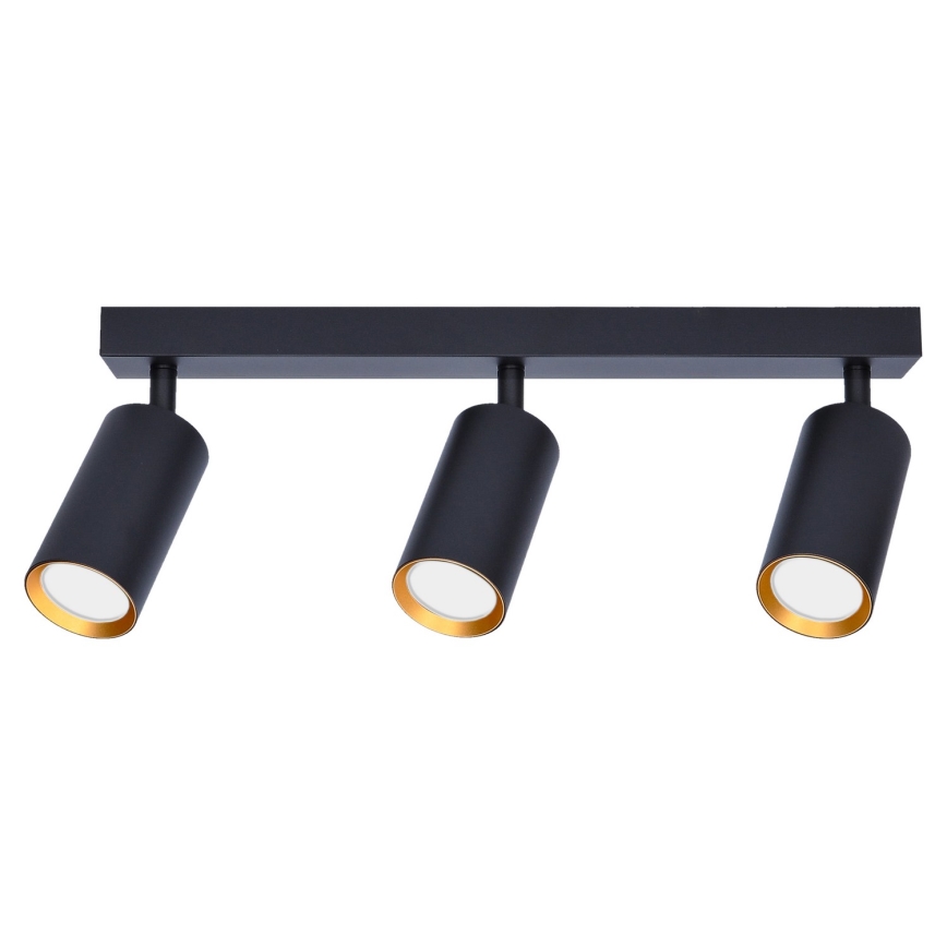 Brilagi - Spotlampe SELE 3xGU10/30W/230V sort/guldfarvet