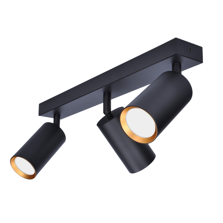 Brilagi - Spotlampe SELE 3xGU10/30W/230V sort/guldfarvet