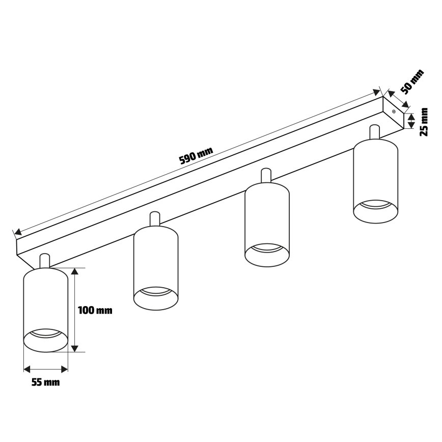 Brilagi - Spotlampe SELE 4xGU10/30W/230V antracit