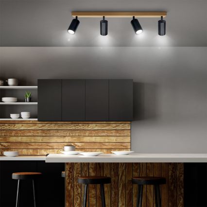 Brilagi - Spotlampe SELE 4xGU10/30W/230V sort/egedekor