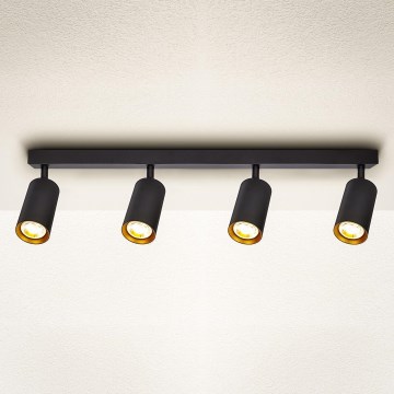 Brilagi - Spotlampe SELE 4xGU10/30W/230V sort/guldfarvet