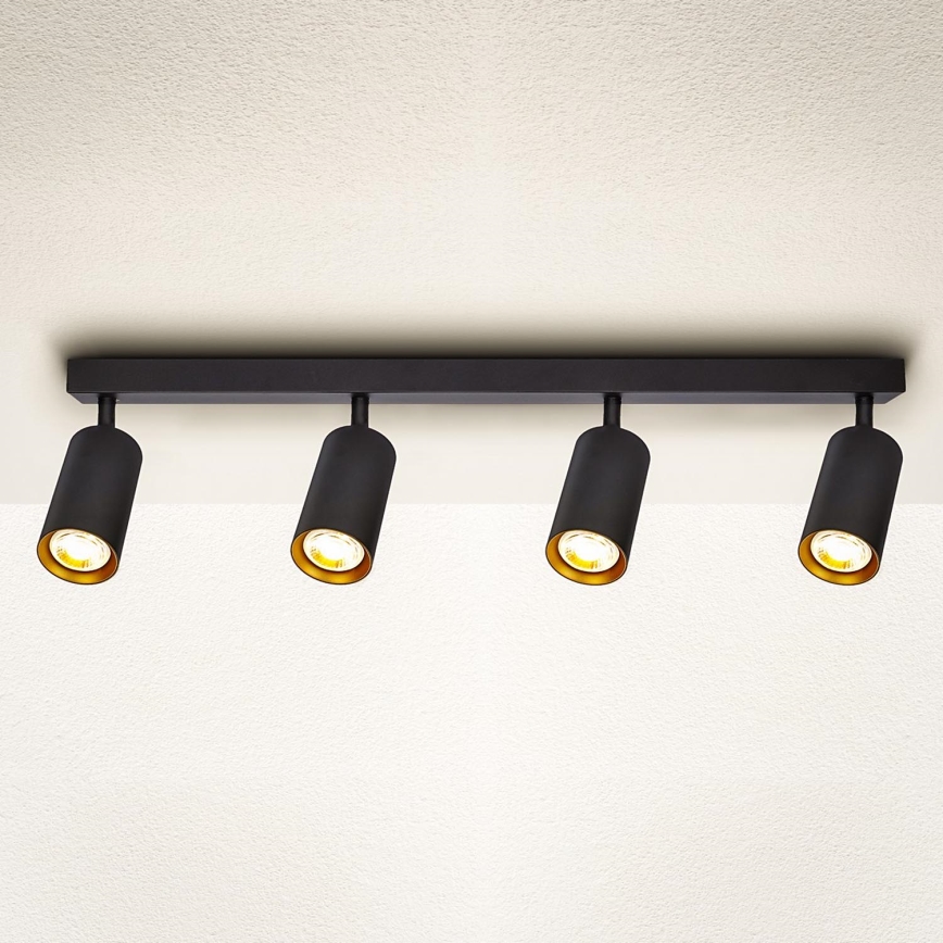 Brilagi - Spotlampe SELE 4xGU10/30W/230V sort/guldfarvet