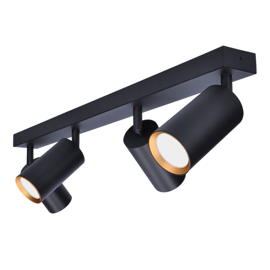 Brilagi - Spotlampe SELE 4xGU10/30W/230V sort/guldfarvet