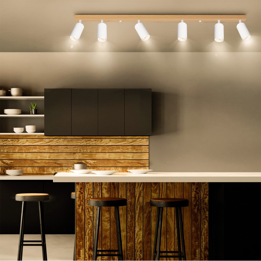 Brilagi - Spotlampe SELE 6xGU10/30W/230V hvid/eg-dekor