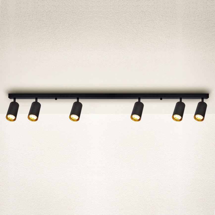 Brilagi - Spotlampe SELE 6xGU10/30W/230V sort/guldfarvet