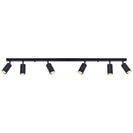 Brilagi - Spotlampe SELE 6xGU10/30W/230V sort/guldfarvet