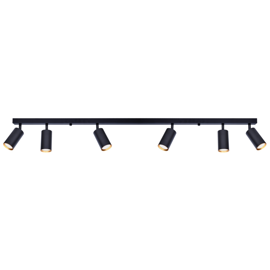 Brilagi - Spotlampe SELE 6xGU10/30W/230V sort/guldfarvet