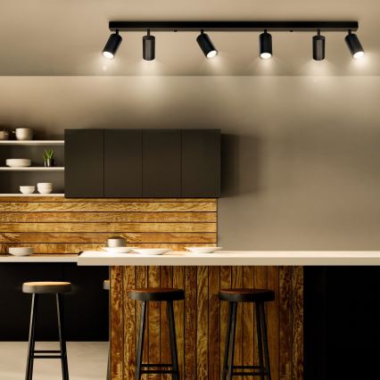 Brilagi - Spotlampe SELE 6xGU10/30W/230V sort
