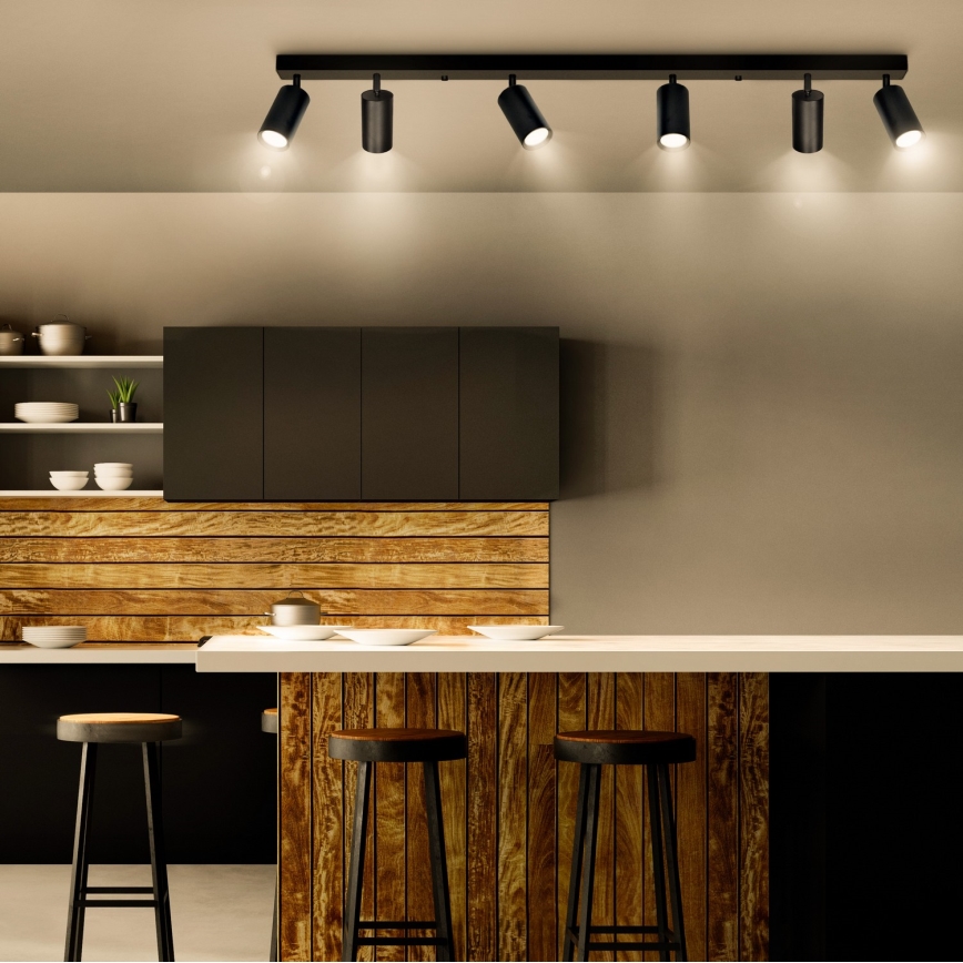 Brilagi - Spotlampe SELE 6xGU10/30W/230V sort