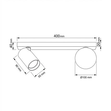 Brilagi - Spotlampe SELE BALL 1xGU10/30W/230V + 1xG9/10W beige