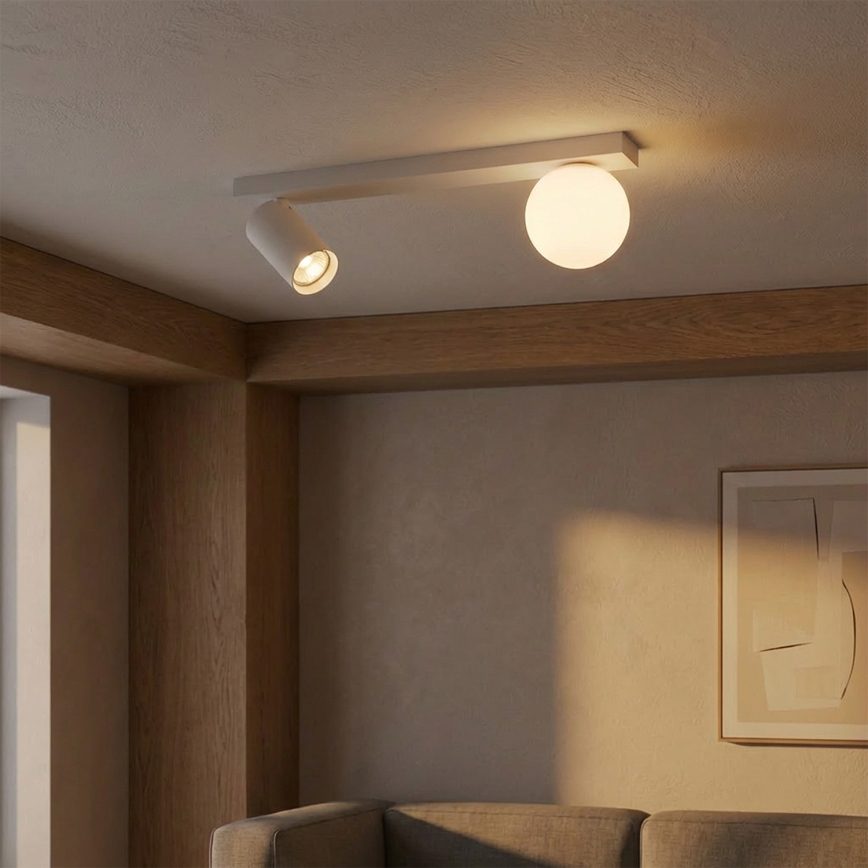 Brilagi - Spotlampe SELE BALL 1xGU10/30W/230V + 1xG9/10W hvid