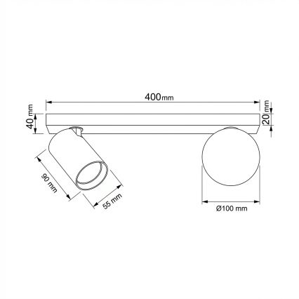 Brilagi - Spotlampe SELE BALL 1xGU10/30W/230V + 1xG9/10W hvid