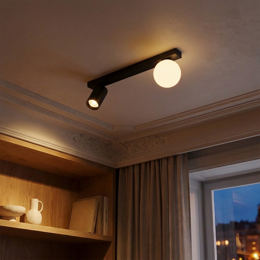 Brilagi - Spotlampe SELE BALL 1xGU10/30W/230V + 1xG9/10W sort