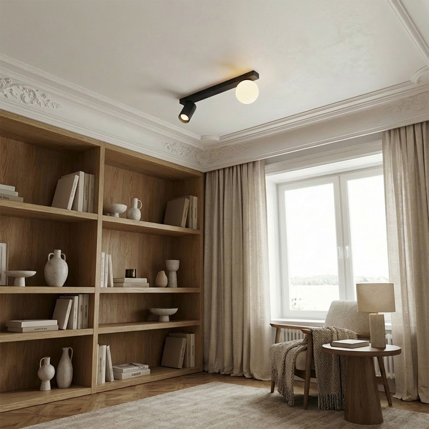 Brilagi - Spotlampe SELE BALL 1xGU10/30W/230V + 1xG9/10W sort