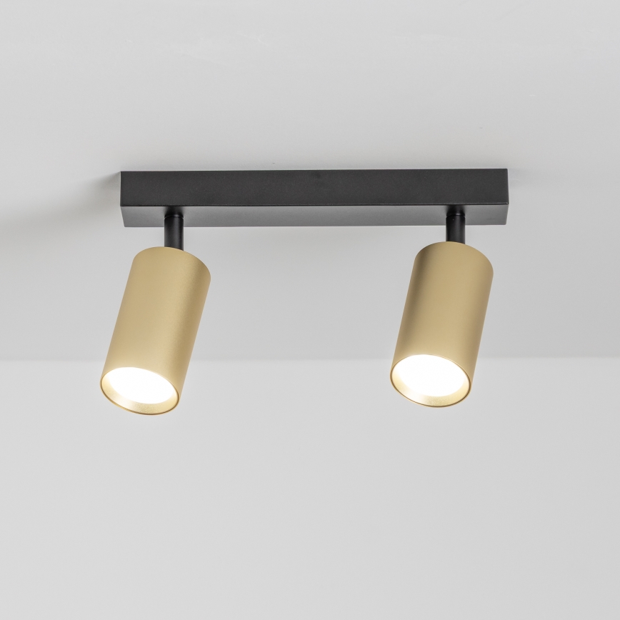 Brilagi - Spotlampe SELE GOLDEN 2xGU10/30W/230V sort/guldfarvet