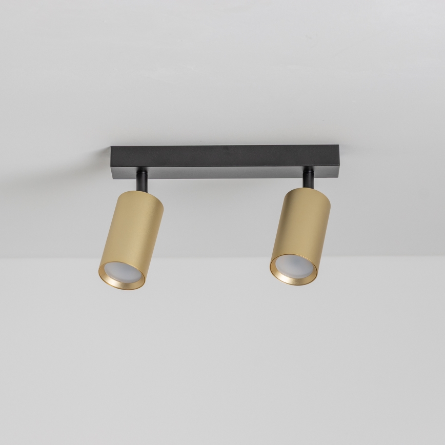 Brilagi - Spotlampe SELE GOLDEN 2xGU10/30W/230V sort/guldfarvet