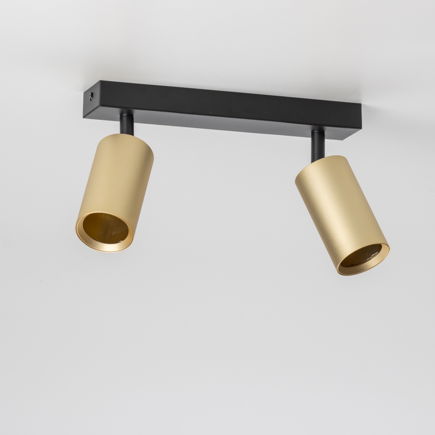 Brilagi - Spotlampe SELE GOLDEN 2xGU10/30W/230V sort/guldfarvet