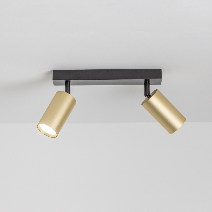 Brilagi - Spotlampe SELE GOLDEN 2xGU10/30W/230V sort/guldfarvet