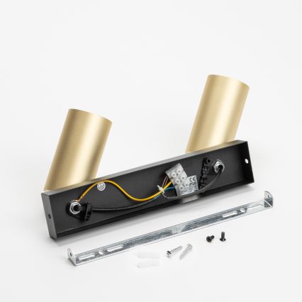 Brilagi - Spotlampe SELE GOLDEN 2xGU10/30W/230V sort/guldfarvet