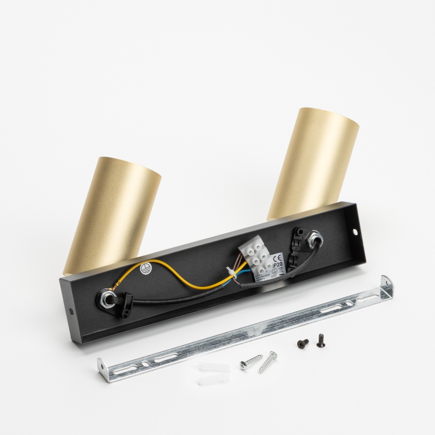 Brilagi - Spotlampe SELE GOLDEN 2xGU10/30W/230V sort/guldfarvet