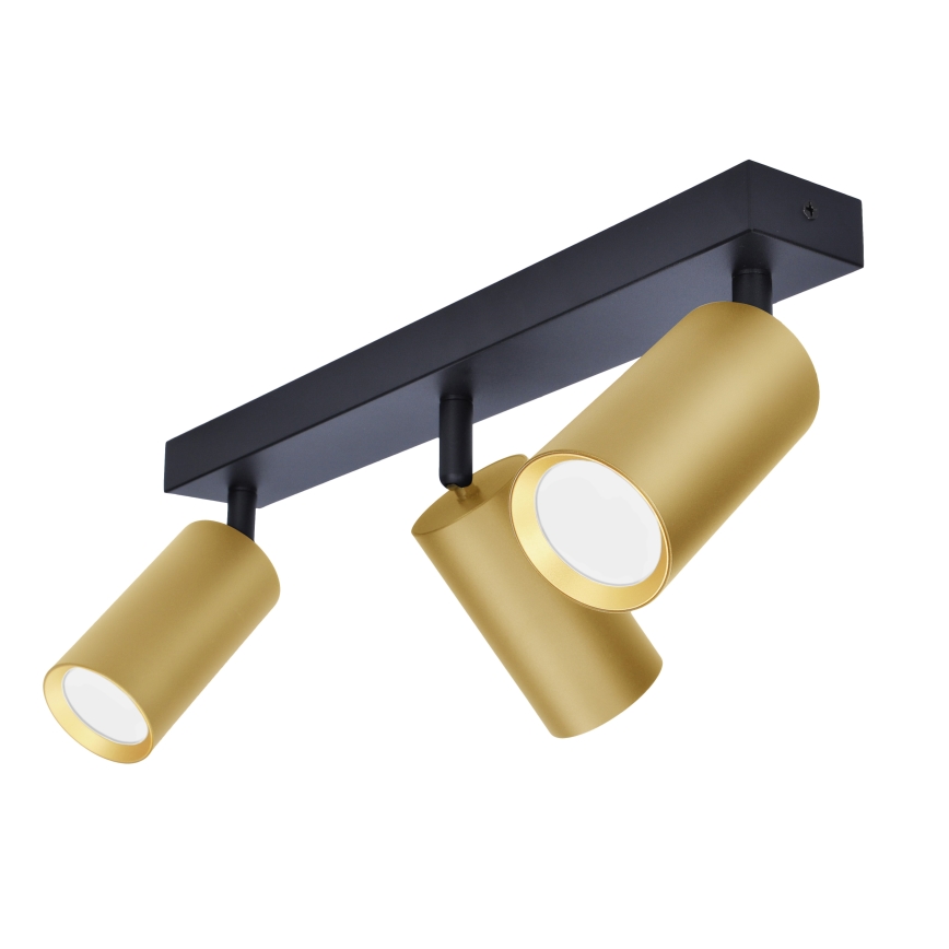 Brilagi - Spotlampe SELE GOLDEN 3xGU10/30W/230V sort/guldfarvet