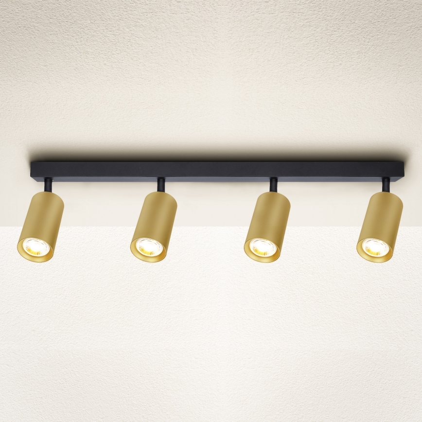 Brilagi - Spotlampe SELE GOLDEN 4xGU10/30W/230V sort/guldfarvet