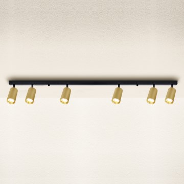 Brilagi - Spotlampe SELE GOLDEN 6xGU10/30W/230V sort/guldfarvet