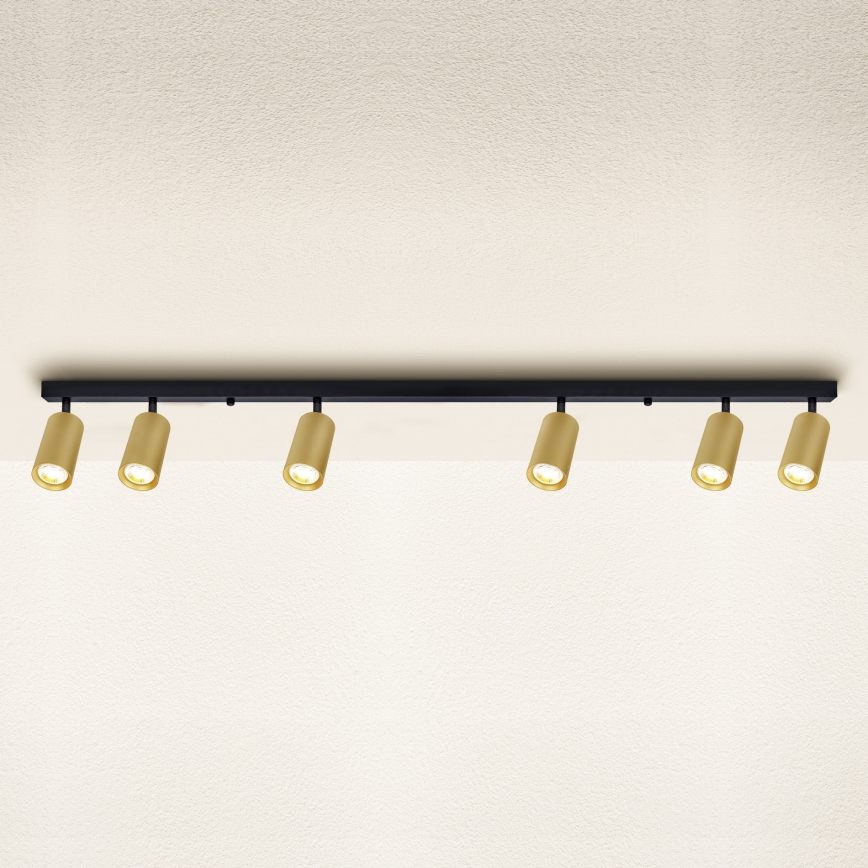 Brilagi - Spotlampe SELE GOLDEN 6xGU10/30W/230V sort/guldfarvet