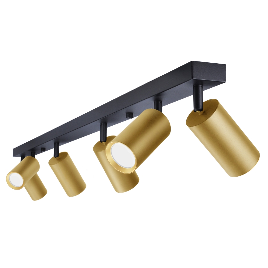 Brilagi - Spotlampe SELE GOLDEN 6xGU10/30W/230V sort/guldfarvet