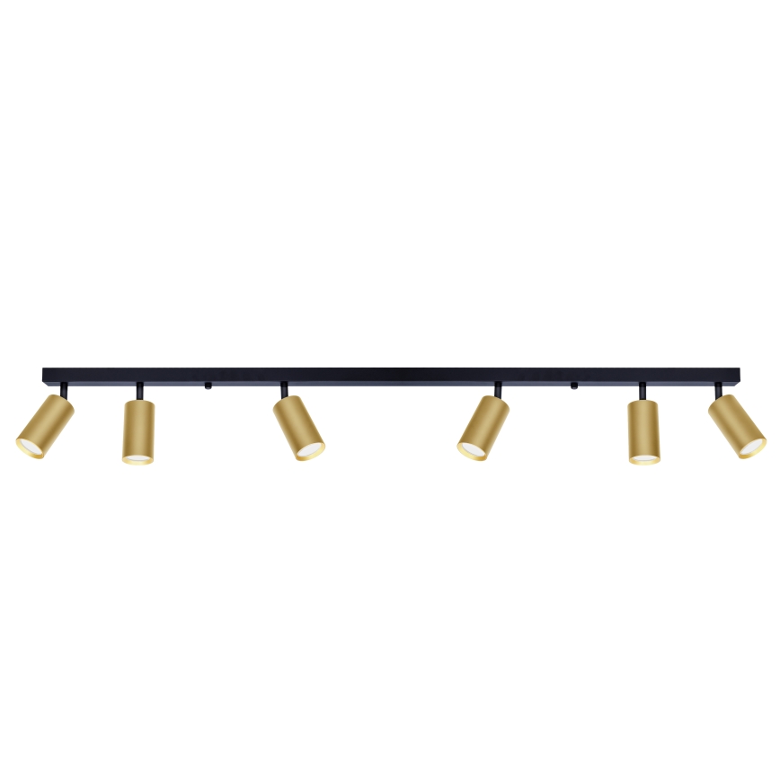 Brilagi - Spotlampe SELE GOLDEN 6xGU10/30W/230V sort/guldfarvet
