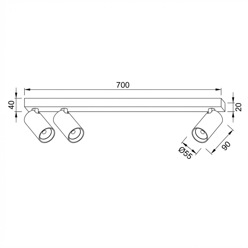 Brilagi - Spotlampe SELE LONG 3xGU10/30W/230V hvid
