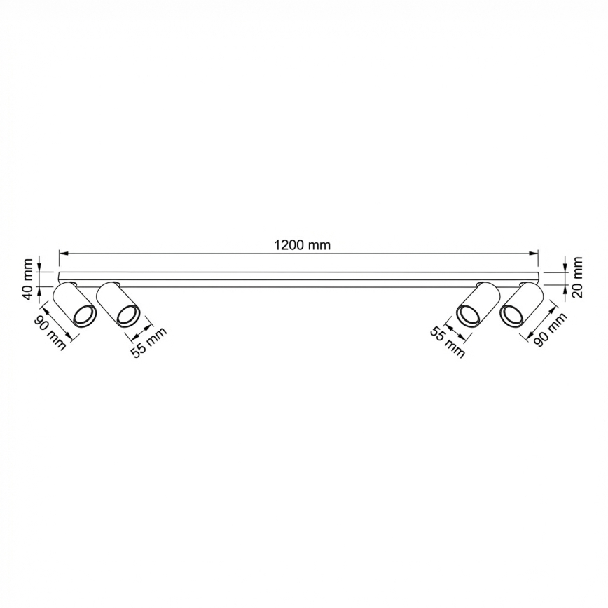 BRILAGI - Spotlampe SELE LONG 4xGU10/30W/230V sort