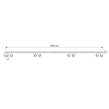 BRILAGI - Spotlampe SELE LONG 8xGU10/30W/230V beige