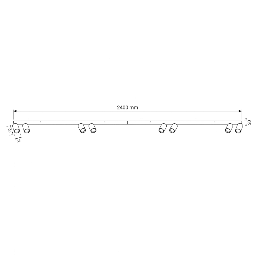 BRILAGI - Spotlampe SELE LONG 8xGU10/30W/230V hvid
