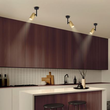 Brilagi - Spotlampe SELE VERTICAL 1xGU10/30W/230V sort/guldfarvet