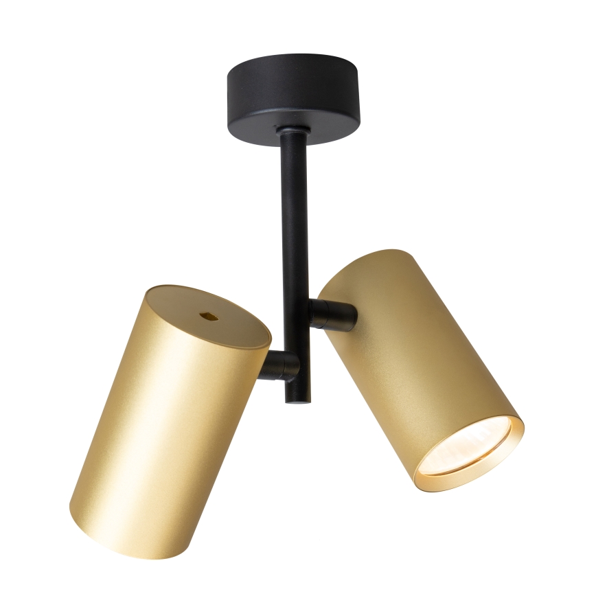 Brilagi - Spotlampe SELE VERTICAL 2xGU10/30W/230V sort/guldfarvet