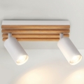 Brilagi - Spotlampe SELE WOOD 2xGU10/30W/230V hvid/træ