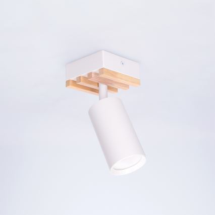 Brilagi - Spotlampe SELE WOOD ACOUSTIC 1xGU10/30W/230V hvid/træ